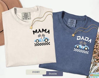 Comfort Colors Race Car Family Matching Fast One Birthday Shirts