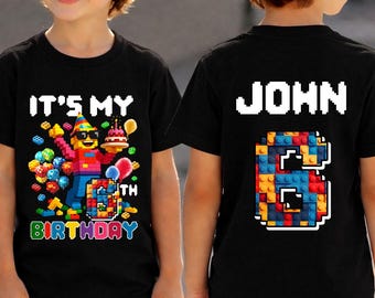 It's My Birthday Building Brick Boys Kids T-Shirt