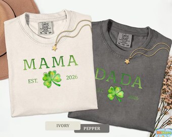 Camiseta de cumpleaños de la suerte con colores cómodos, atuendo familiar a juego para el Día de San Patricio para mamá y papá
