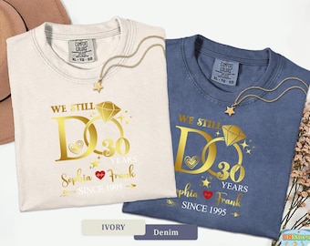 Camiseta "We Still Do", camisetas de aniversario de bodas, camisetas personalizadas para esposo y esposa, conjuntos de pareja a juego, camisetas personalizadas con nombre y año.