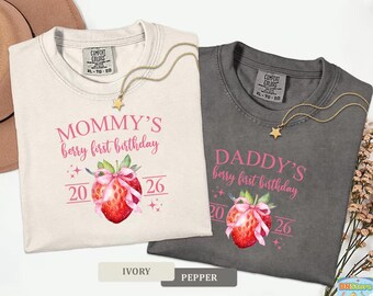 Camisetas familiares de primer cumpleaños de Berry, camiseta a juego para fiesta de mamá, papá y bebé