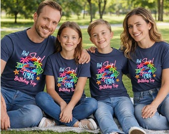 Comfort Colors Custom Aw Ship it's a Family Trip 2026 Shirt, Custom Aw Ship it's a Trip Shirt, Family Birthday Cruise Shirt, Neon Theme