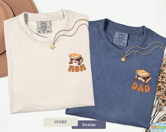 Camiseta de primer cumpleaños con texto "S'more" y colores cómodos, divertida para ser uno, temática de camping familiar