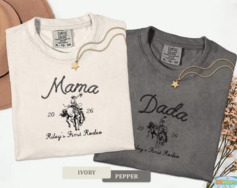 First Rodeo Birthday Shirt, Western Family Matching Mom Dad Tees, Cowboy Boots Western Shirt, Custom 1st Rodeo Birthday, Cowgirl Western Tee