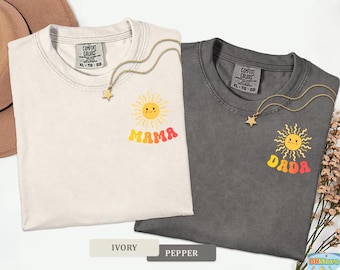 Camiseta de cumpleaños a juego para mamá y papá, con temática de sol, para una niña feliz, primer viaje alrededor del sol.