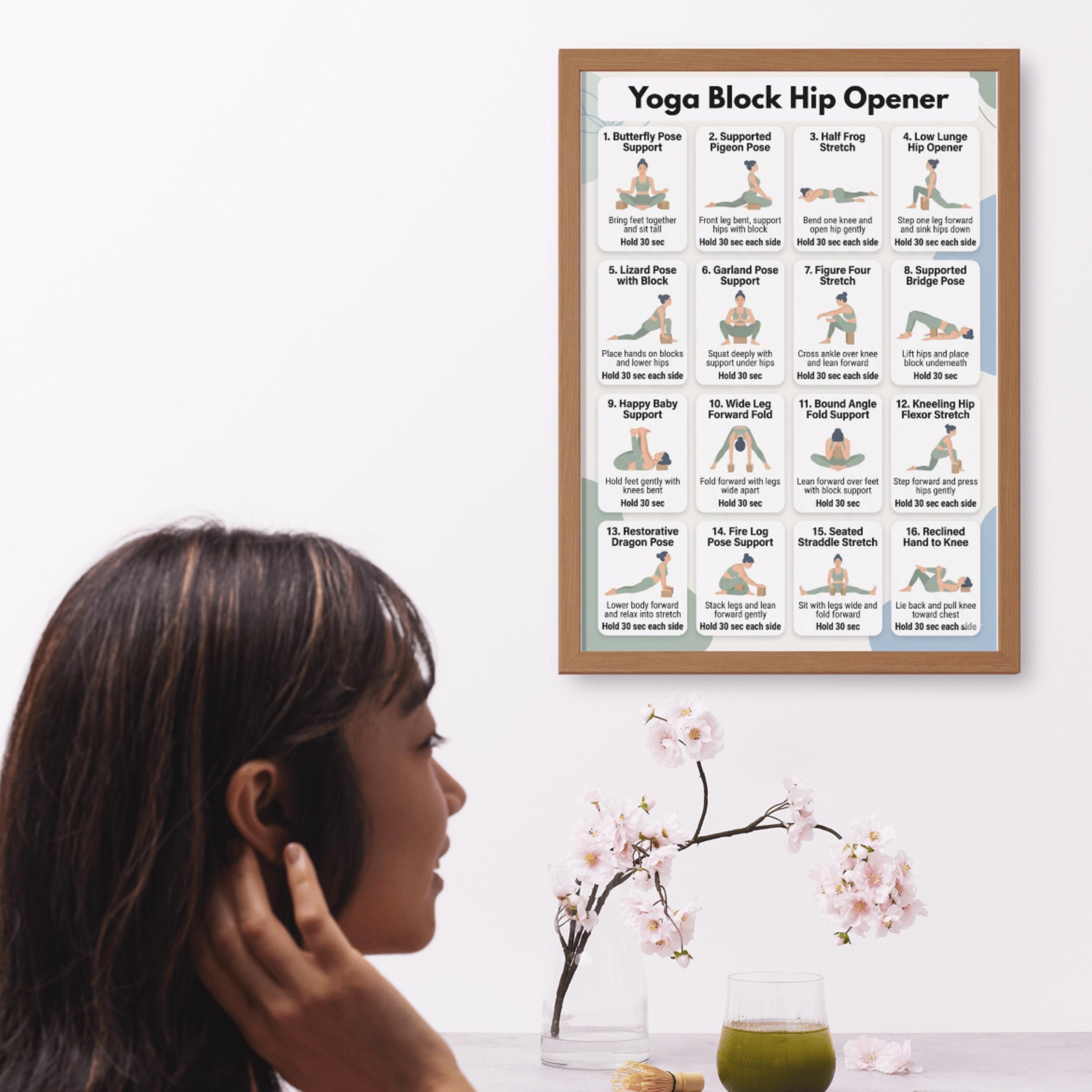 Block Simple Complex Routine Yoga Block Hip Openers Printable, Hip Stretch Routine Chart ...