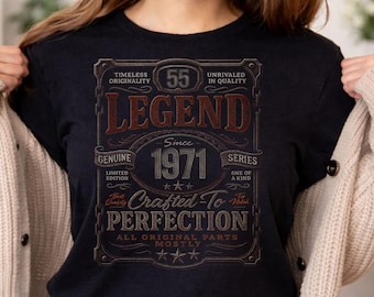 Vintage Legend Since 1971 Birthday Shirt, 55 Years Old Aged Perfection Tee