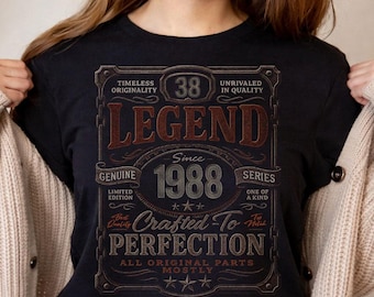 Vintage Legend Since 1988 Birthday Shirt, Aged To Perfection 38 Years Tee
