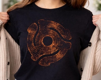 Vintage 45 RPM Adapter Shirt, Rusted Vinyl Graphic Tee