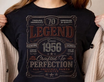 Vintage Legend Since 1956 70th Birthday Shirt, Aged Perfection Tee