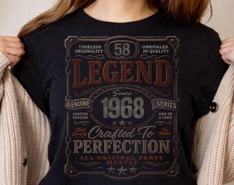 Vintage Legend Since 1968 Birthday Shirt, 58th Aged To Perfection Tee