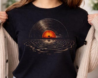 Vintage Vinyl Waves Shirt | Retro Record Grunge | Music Lover Gift