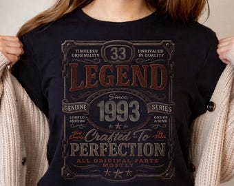 Vintage Legend Since 1993 Birthday Shirt, 33rd Anniversary Gift Tee