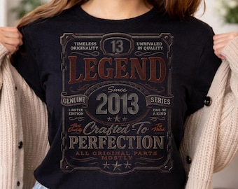 13th Birthday Shirt, Vintage Legend Since 2013, Aged To Perfection Tee