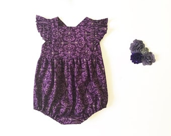 purple baby romper