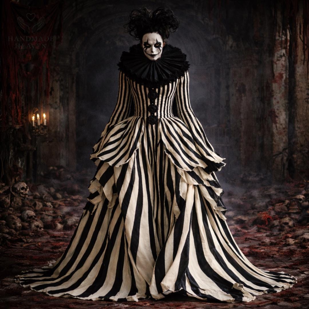 black and white striped victorian dress Crystal 17 main image 0