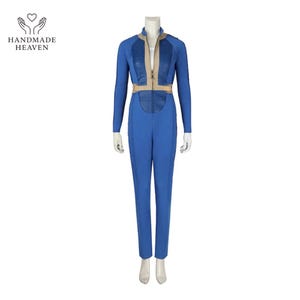 Inspired By Fallout Vault Dweller Cosplay Suit – Blue Canvas Fabric Costume – Halloween-Comic Con Outfit – Handmade for Gamers & Collectors