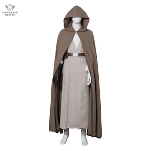Luke Skywalker Costume for Men | Star Wars Jedi Knight Robe, Cloak, Tunic, Pants & Belt | Halloween Cosplay Outfit