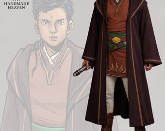 Amadeo Azzazzo Cosplay Kostüm - Star Wars High Republik Jedi Outfit Kapuzen Robe Halloween Kostüm