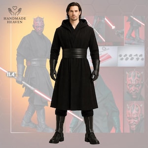 Darth Maul inspired Sith warrior black robe costume