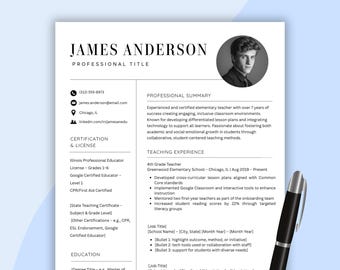 Plantilla moderna de currículum en Canva: CV de 2 páginas, carta de presentación y referencias (editable, compatible con ATS)