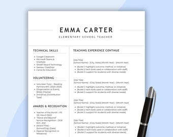 Plantillas de currículum para docentes: CV editable en Canva, carta de presentación y página de referencias