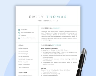 Plantilla de currículum de Canva: Carta de presentación profesional y página de referencias