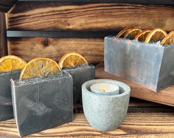 Artisan Sweet Orange  Natural Soap Bar Tripple Butter ( Mango , Cocoa, Shea)   Theme Gift Orange Slice Fruity Scent