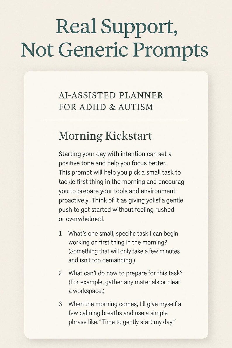 Generic Promts ADHD & Autism AI Prompts: Neurodivergent Support Toolkit (PDF Download ...