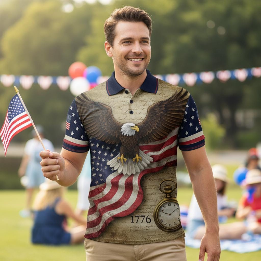 Discover 250 Years of Freedom Polo Shirt Patriotic Eagle Polo 1776 2026 Vintage American Flag Independence Anniversary Golf Shirt