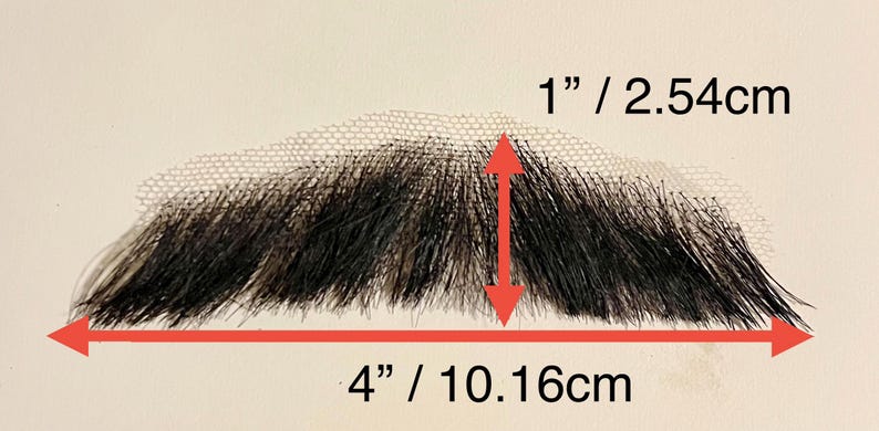 Hand-ventilated Human Hair Mustache – Lampshade Style, Dark Brown/black ...