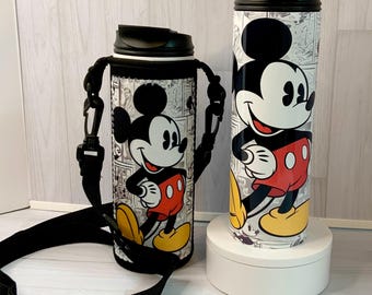 Topolino, Topolino e i suoi amici, Disney, bicchiere, borraccia, porta borraccia, regalo Disney, tazza Disney, Minnie, Disney World, personalizzato