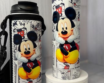 Topolino, Topolino e i suoi amici, Disney, bicchiere, borraccia, porta borraccia, regalo Disney, tazza Disney, Minnie, Disney World, personalizzato
