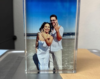Personalisiertes Bildgeschenk, Andenken, Wohndekor Benutzerdefinierte Sublimationsacrylfotoblock - 3,9 Zoll × 5,9 Zoll klares rechteckiges Display