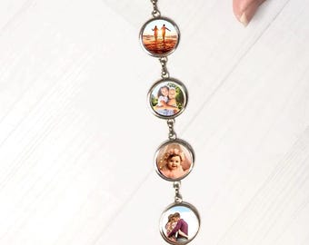 Custom Photo Bracelet, Personalized Charm Bracelet, Picture Jewelry, Photo Gift, Anniversary Gift, Gifts for Mom, Christmas Gift