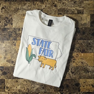 Iowa State Fair Graphic Tee: Corn & Cow Design