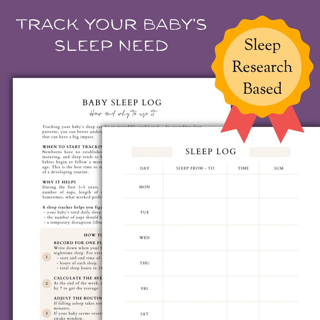 Baby Sleep Log for Moms - Track Your Baby’s Sleep Need and Sleep ...