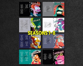 Custom Blu-ray & DVD Covers - Futurama Seasons 1–8 – Full Original
