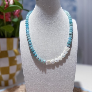 Colorful Beaded Necklace: Glass & Gemstone Candy Necklace, 18k Gold Clasp