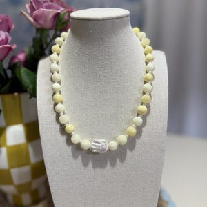 Colorful Beaded Necklace: Glass, Gemstone & Freshwater Pearl - 18k Gold Clasp