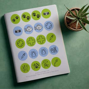 Pet Care Planner Stickers Printable | Functional Dog Tracker Stickers | Cat Health & Wellness Journal Kit | Puppy Bullet Dots | A4 PDF image 6