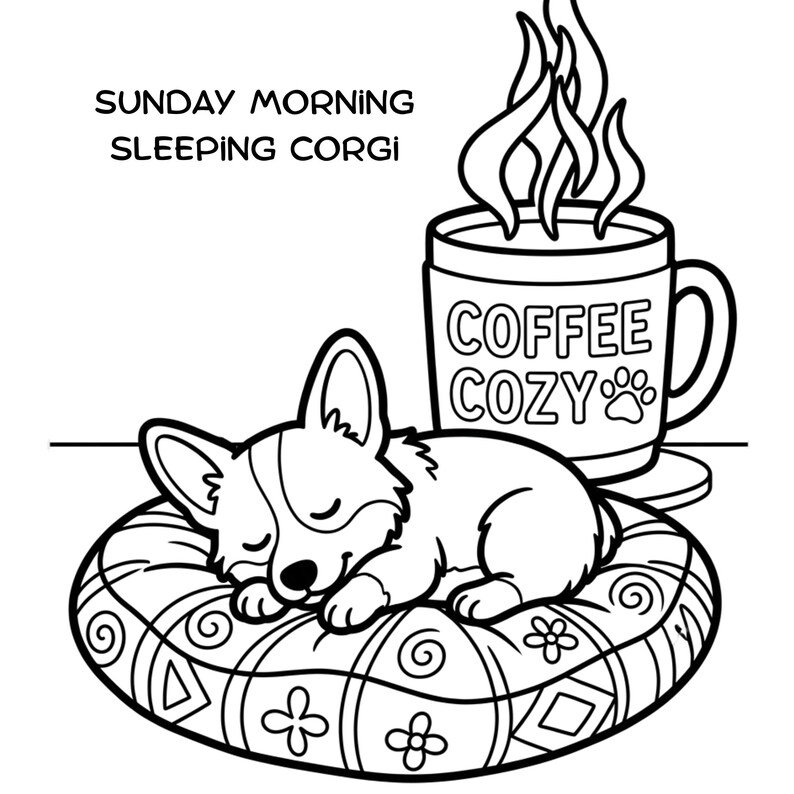 Bold and Easy Coloring Book for Adults Printable PDF, Cozy Pets Digital Coloring Pages, Simple Thick Lines, Relieving Clean Art image 11