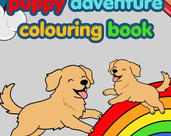 Puppy Adventure Coloring Book | 10 Dog Pages for Kids (PDF Download)