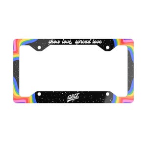 Marco de matrícula GRiZ, decoración para coche EDM, accesorio para coche rave imagen 1