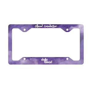Daily Bread License Plate Frame, EDM Car Accessory, Raver Car Decor, Daily Bread Merch, Purple Cloud Conductor