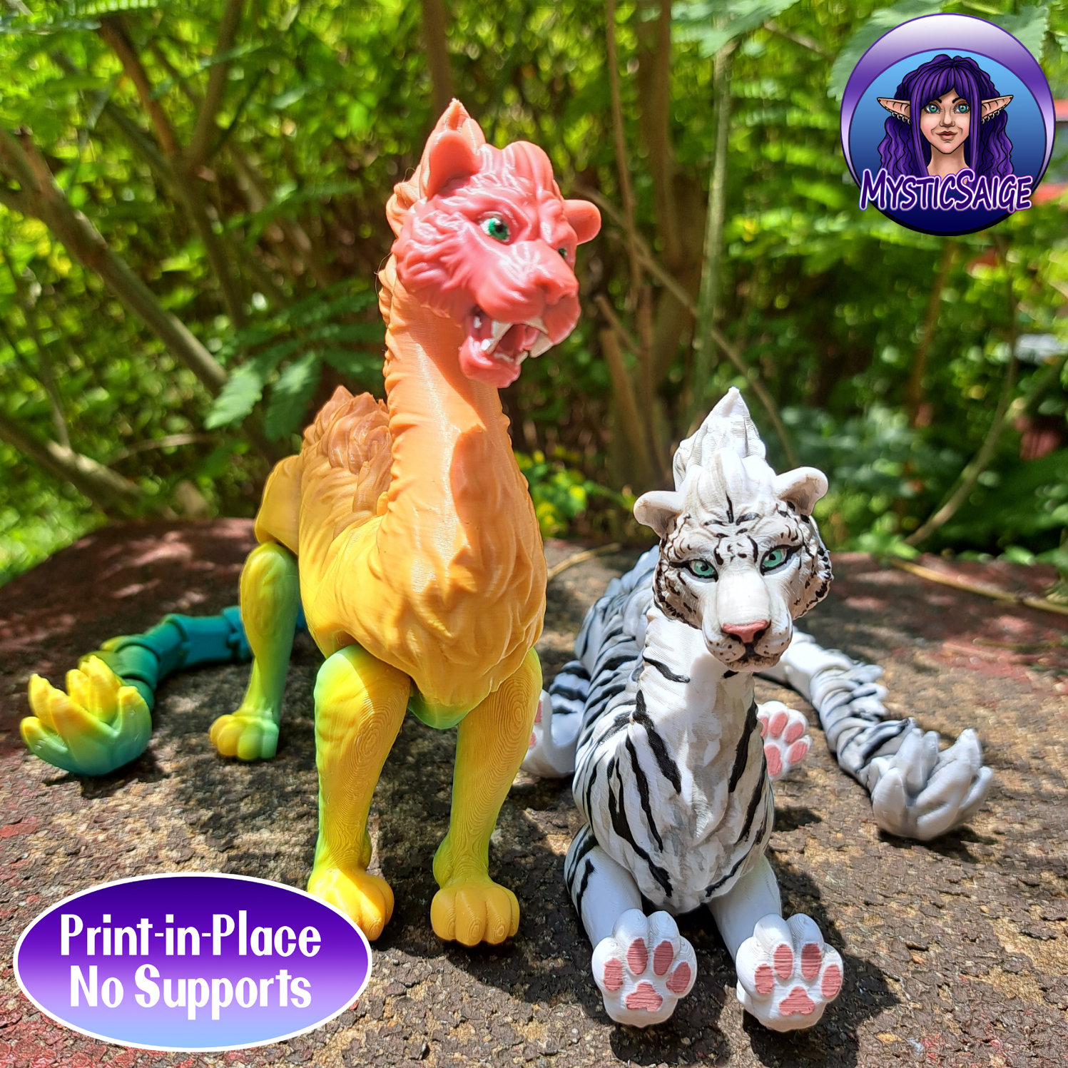 Tiger Dragon Articulated 3D Model: STL File (digital Download) - Etsy