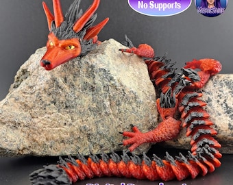 Modelo 3D articulado de dragón peludo: archivo STL (descarga digital)