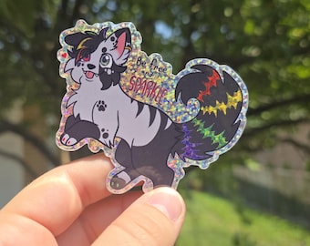 Sparkledog Sticker: Nostalgic Furry Art - 3"x3"