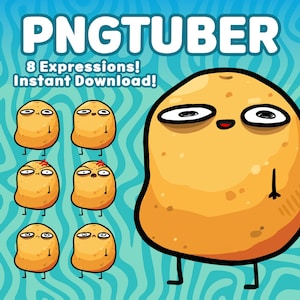 Potato PNGTuber Model | 6 Expressions | Premade PNGTuber Model for Streaming | Twitch | Youtube | Discord | VTuber Model | Ready to use