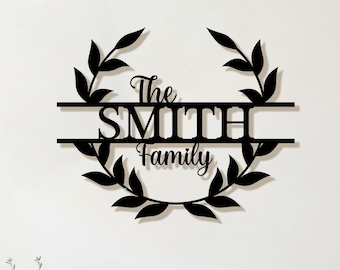 Personalized Family Name Metal Wall Art, Custom Last Name Sign, Family Home Decor, Housewarming Gift, Wedding Gift